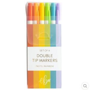 SET OF 6 DOUBLE TIP HIGHLIGHTER MARKERS elyse breanne new